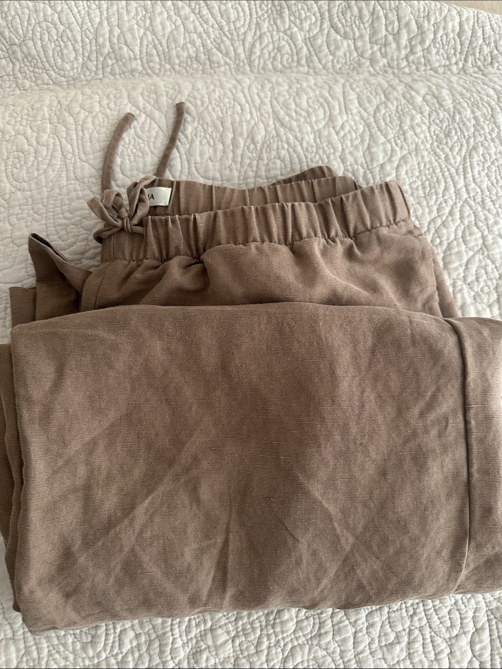 Wilfred lodge pants rich folio brown - linen pants
